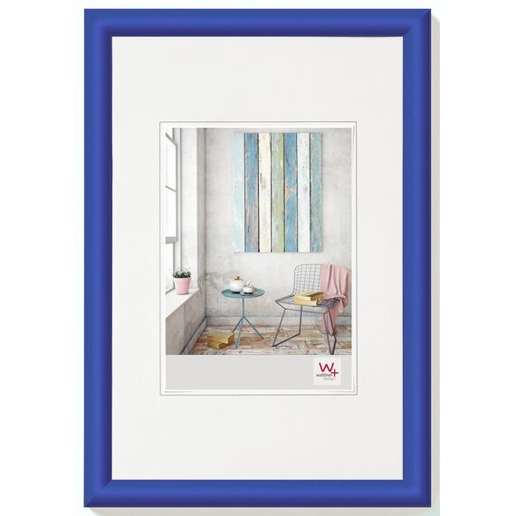 walther design Bilderrahmen indigoblau 30 x 40 cm Trendstyle Kunststoffrahmen KP040M