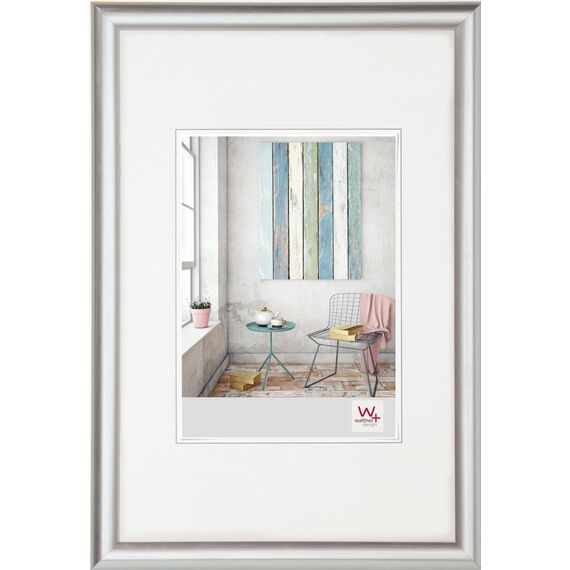 walther design Bilderrahmen Trendstyle, Doppelpack 13x18 cm, silber, KP318SD
