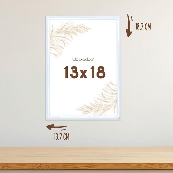 Wackadoo Bilderrahmen 13x18 Weiß Fotowand Fotorahmen aus leichtem Kunststoff mit Glas Picture frame Poster