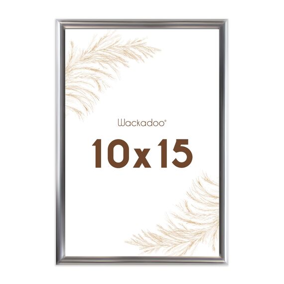 Wackadoo Bilderrahmen 10x15 Silber Fotowand Fotorahmen aus leichtem Kunststoff mit Glas Picture frame Poster