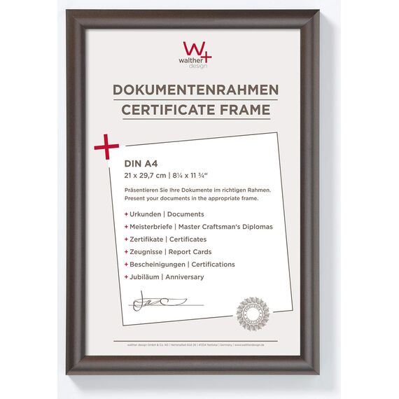 walther design Bilderrahmen stahl 21 x 29,7 cm (DIN A4) Trendstyle Kunststoffrahmen KP130D