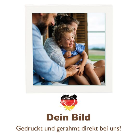 Wackadoo personalisierte Geschenke mit Bilderrahmen 10x10 Silber Fotodruck Bild Geschenk für Frauen und Männer Poster mit Wunschmotiv eigenes Foto