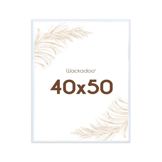 Wackadoo Bilderrahmen 40x50 Weiß Fotowand Fotorahmen aus leichtem Kunststoff mit Glas Picture frame Poster