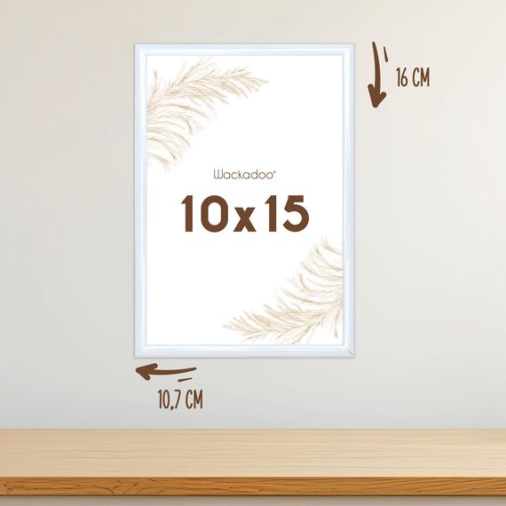 Wackadoo Bilderrahmen 10x15 Weiß 3er Set Fotowand Fotorahmen aus leichtem Kunststoff mit Glas Picture frame Poster