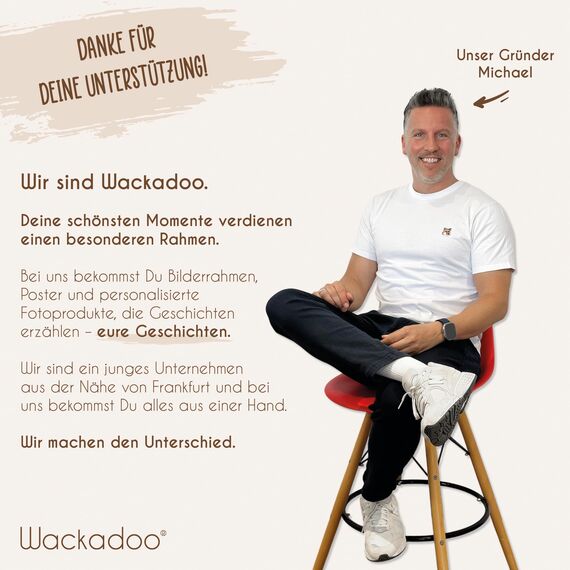 Wackadoo Bilderrahmen 18x24 Gold 3er Set Fotowand Fotorahmen aus leichtem Kunststoff mit Glas Picture frame Poster