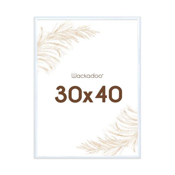 Wackadoo Bilderrahmen 30x40 Weiß Fotowand Fotorahmen aus leichtem Kunststoff mit Glas Picture frame Poster