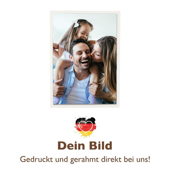 Wackadoo personalisierte Geschenke mit Bilderrahmen 30x40 Weiß Fotodruck Bild Geschenk für Frauen und Männer Poster mit Wunschmotiv eigenes Foto