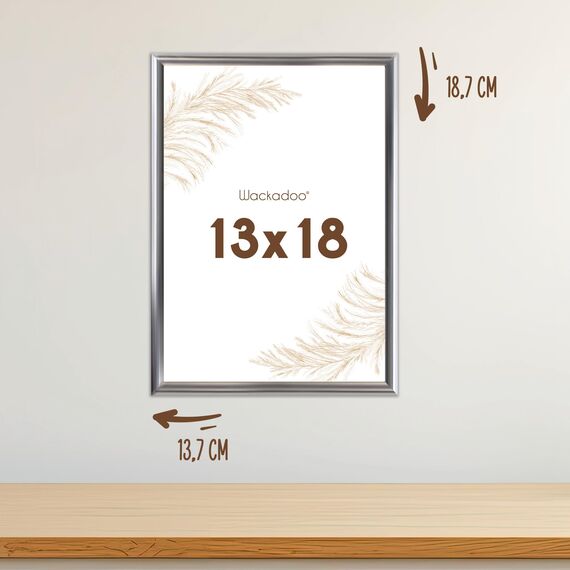 Wackadoo personalisierte Geschenke mit Bilderrahmen 13x18 Silber Fotodruck Bild Geschenk für Frauen und Männer Poster mit Wunschmotiv eigenes Foto