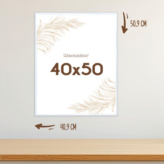 Wackadoo Bilderrahmen 40x50 Weiß 3er Set Fotowand Fotorahmen aus leichtem Kunststoff mit Glas Picture frame Poster