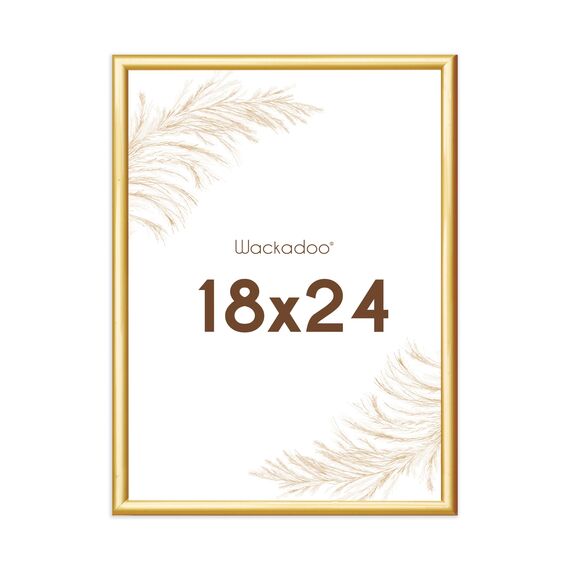 Wackadoo Bilderrahmen 18x24 Gold Fotowand Fotorahmen aus leichtem Kunststoff mit Glas Picture frame Poster