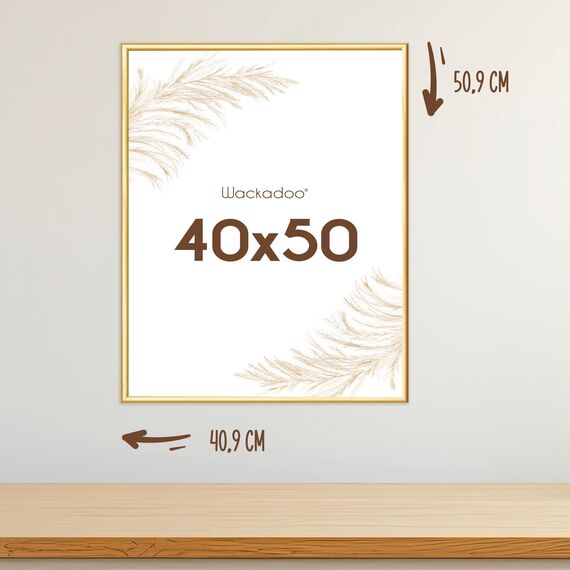 Wackadoo Bilderrahmen 40x50 Gold 3er Set Fotowand Fotorahmen aus leichtem Kunststoff mit Glas Picture frame Poster
