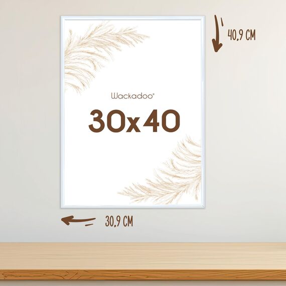 Wackadoo Bilderrahmen 30x40 Weiß 3er Set Fotowand Fotorahmen aus leichtem Kunststoff mit Glas Picture frame Poster