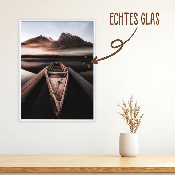 Wackadoo personalisierte Geschenke mit Bilderrahmen 30x40 Weiß Fotodruck Bild Geschenk für Frauen und Männer Poster mit Wunschmotiv eigenes Foto