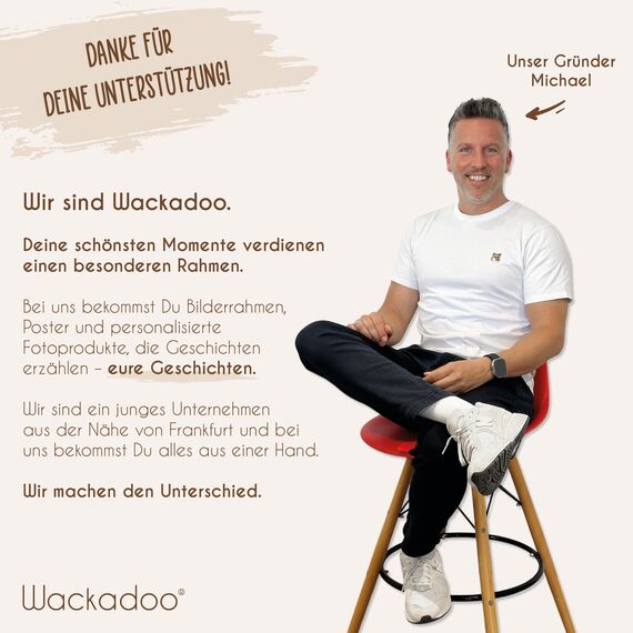 Wackadoo Bilderrahmen 15x20 Weiß Fotowand Fotorahmen aus leichtem Kunststoff mit Glas Picture frame Poster