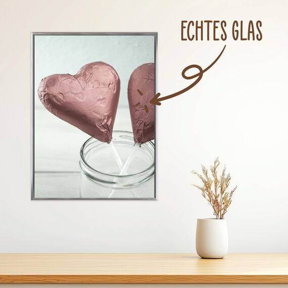 Wackadoo Bilderrahmen 40x50 Silber 3er Set Fotowand Fotorahmen aus leichtem Kunststoff mit Glas Picture frame Poster