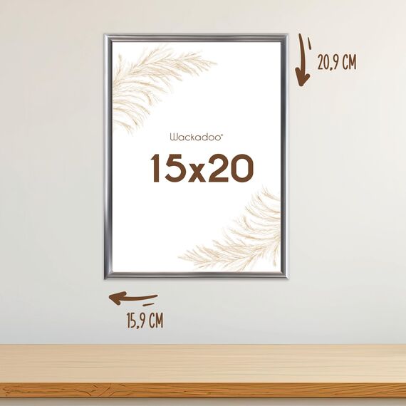 Wackadoo personalisierte Geschenke mit Bilderrahmen 15x20 Silber Fotodruck Bild Geschenk für Frauen und Männer Poster mit Wunschmotiv eigenes Foto