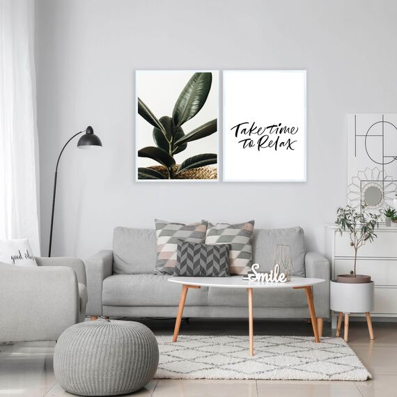 Wackadoo Bilderrahmen 10x15 Weiß 5er Set Fotowand Fotorahmen aus leichtem Kunststoff mit Glas Picture frame Poster