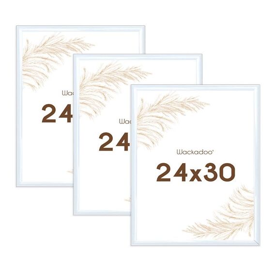 Wackadoo Bilderrahmen 24x30 Weiß 3er Bilderrahmen Set Fotowand Fotorahmen aus leichtem Kunststoff mit Glas Picture frame Poster