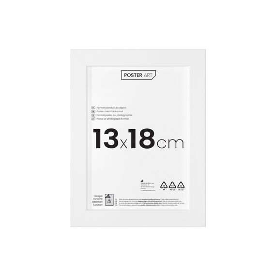 POSTER ART California Bilderrahmen zum Aufhängen aus MDF und Acrylglas - Wand Bilderrahmen Moderner Fotorahmen - Weiß 13x18 cm