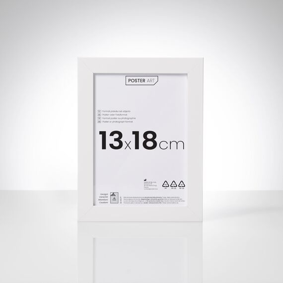 POSTER ART California Bilderrahmen zum Aufhängen aus MDF und Acrylglas - Wand Bilderrahmen Moderner Fotorahmen - Weiß 13x18 cm