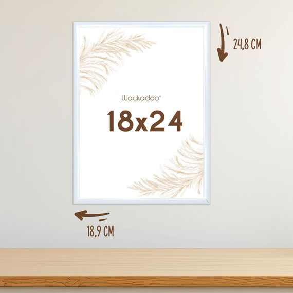 Wackadoo Bilderrahmen 18x24 Weiß Fotowand Fotorahmen aus leichtem Kunststoff mit Glas Picture frame Poster