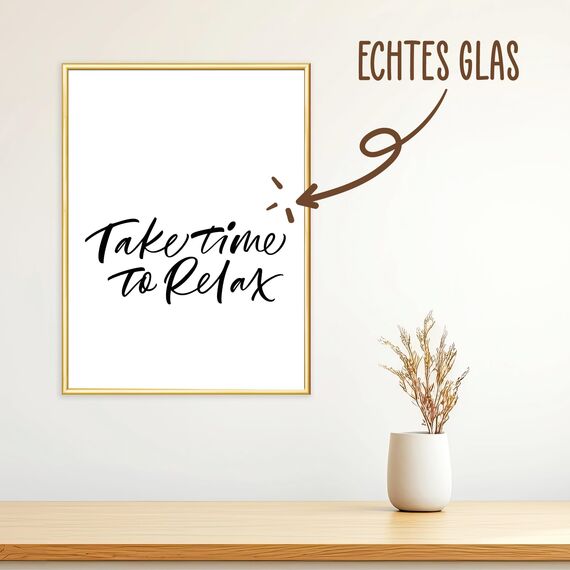 Wackadoo Bilderrahmen 40x60 Gold 3er Set Fotowand Fotorahmen aus leichtem Kunststoff mit Glas Picture frame Poster