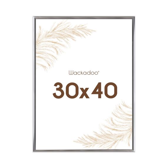 Wackadoo Bilderrahmen 30x40 Silber Fotowand Fotorahmen aus leichtem Kunststoff mit Glas Picture frame Poster