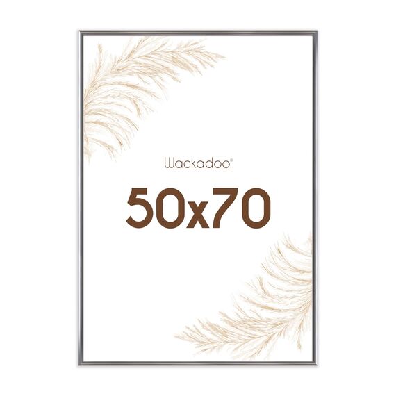 Wackadoo Bilderrahmen 50x70 Silber Fotowand Fotorahmen aus leichtem Kunststoff mit Glas Picture frame Poster