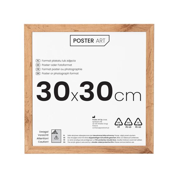POSTER ART Wotan Eiche, 30x30 cm, California Bilderrahmen zum Aufhängen aus MDF und Acrylglas - Wand Bilderrahmen Moderner Fotorahmen