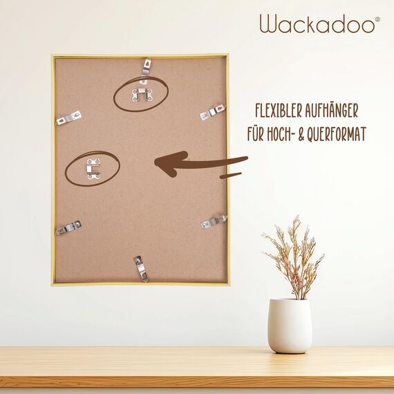 Wackadoo Bilderrahmen 30x40 Gold 3er Set Fotowand Fotorahmen aus leichtem Kunststoff mit Glas Picture frame Poster