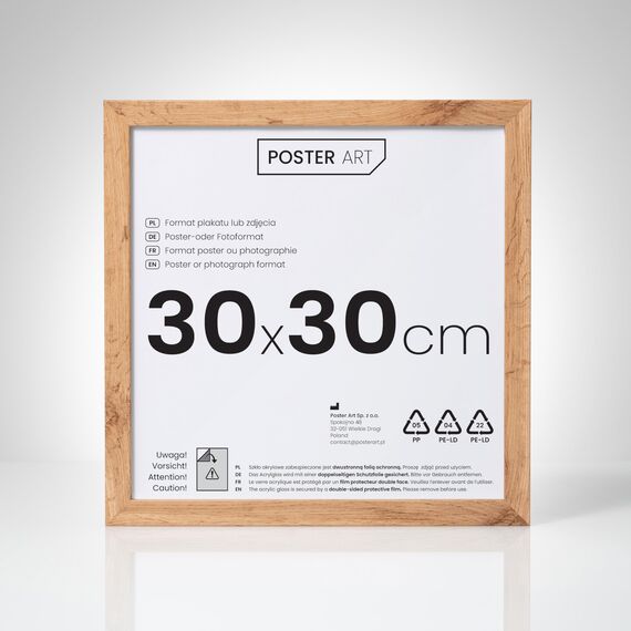 POSTER ART Wotan Eiche, 30x30 cm, California Bilderrahmen zum Aufhängen aus MDF und Acrylglas - Wand Bilderrahmen Moderner Fotorahmen