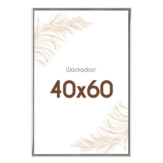 Wackadoo Bilderrahmen 40x60 Silber Fotowand Fotorahmen aus leichtem Kunststoff mit Glas Picture frame Poster