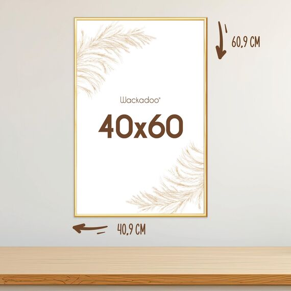 Wackadoo Bilderrahmen 40x60 Gold 3er Set Fotowand Fotorahmen aus leichtem Kunststoff mit Glas Picture frame Poster