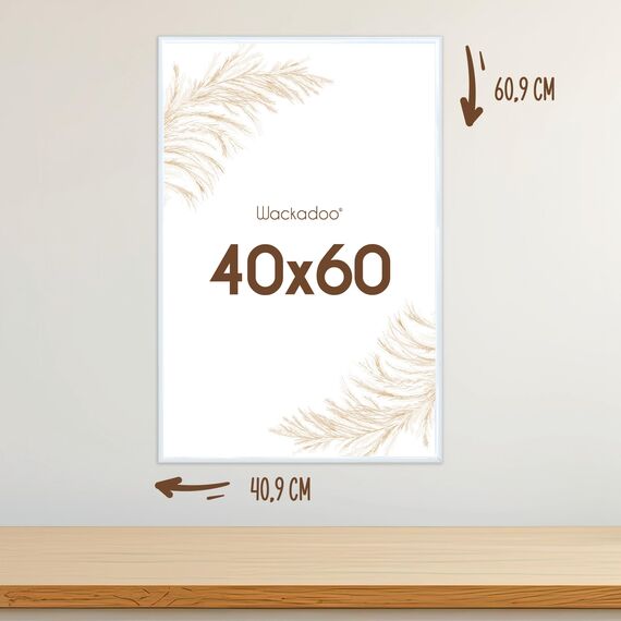 Wackadoo Bilderrahmen 40x60 Weiß 3er Set Fotowand Fotorahmen aus leichtem Kunststoff mit Glas Picture frame Poster