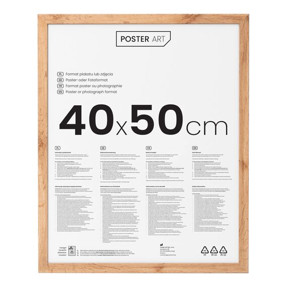 POSTER ART Wotan Eiche, 40x50 cm California Bilderrahmen zum Aufhängen aus MDF und Acrylglas - Wand Bilderrahmen Moderner Fotorahmen