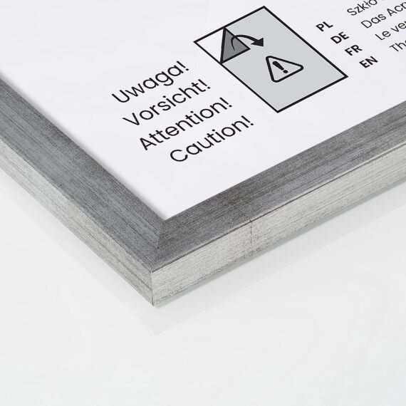 POSTER ART California Bilderrahmen zum Aufhängen aus MDF und Acrylglas - Wand Bilderrahmen Moderner Fotorahmen - Silber gealtert 30x30 cm