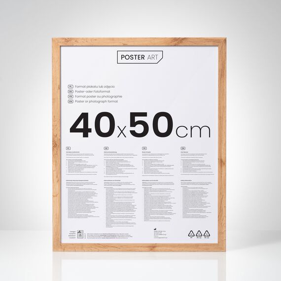 POSTER ART Wotan Eiche, 40x50 cm California Bilderrahmen zum Aufhängen aus MDF und Acrylglas - Wand Bilderrahmen Moderner Fotorahmen