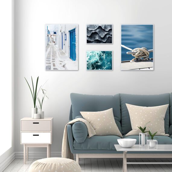 Wackadoo Bilderrahmen 24x30 Silber 3er Bilderrahmen Set Fotowand Fotorahmen aus leichtem Kunststoff mit Glas Picture frame Poster