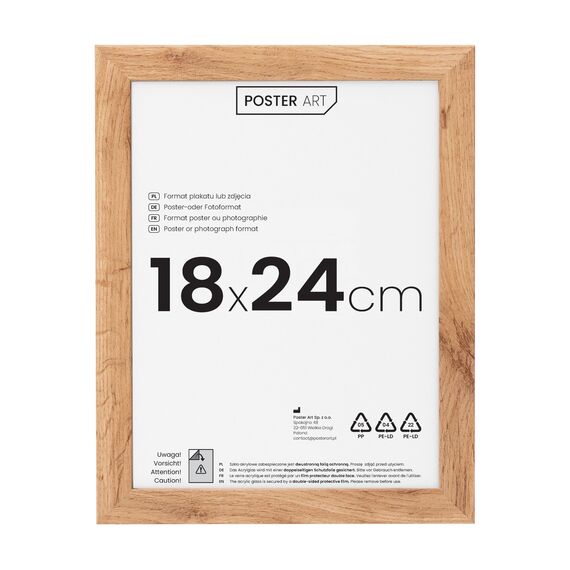 POSTER ART Wotan Eiche, 18x24 cm, California Bilderrahmen zum Aufhängen aus MDF und Acrylglas - Wand Bilderrahmen Moderner Fotorahmen
