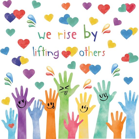 TOARTI Wandtattoo Spruch Motivation Wandaufkleber We Rise by Lifting Other Wandsticker Sprüche und Zitate Klassenzimmer Kinderzimmer Babyzimmer Wanddeko