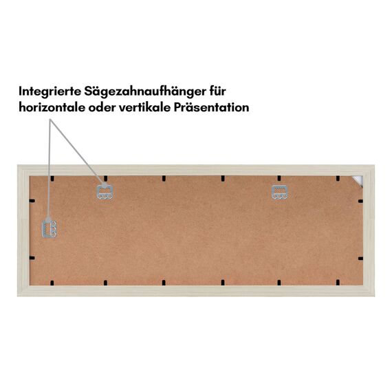 Americanflat Bilderrahmen Collage 10x15 cm Helles Holz - Bilderrahmen 20x61 cm mit Passepartout für Fünf 10x15 cm Fotos - Fotorahmen für Mehrere Bilder der Familie - Verbundholz mit Bruchsicherem Glas