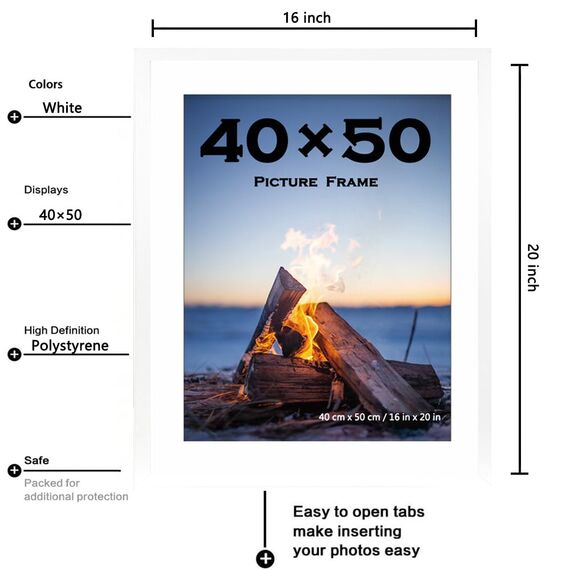 Scholar Tree Bilderrahmen, 40 x 50 cm, mit Passepartout, 40 x 50 cm, Wandmontage, Weiß