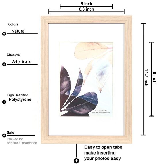 Scholartree Bilderrahmen A4 | Eiche Holz |rahmen mit Acrylglas |Posterrahmen | Fotorahmen | 3er Set