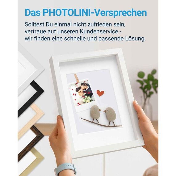 PHOTOLINI 3D Bilderrahmen zum Befüllen 50x70 Natur groß, 1,5 cm tiefer Objektrahmen mit Glas, tiefer Bilderrahmen 50x70 Holz MDF mit Passepartout, Dicker 3D Rahmen befüllbar für Gegenstände Geschenk