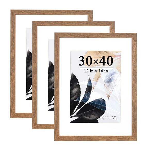Scholartree Bilderrahmen 30x40 | Holzfarbe |Plexiglas | Posterrahmen | Fotorahmen | 3er Set