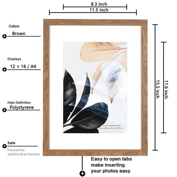 Scholartree Bilderrahmen 30x40 | Holzfarbe |Plexiglas | Posterrahmen | Fotorahmen | 3er Set