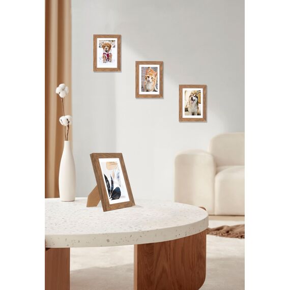 Scholartree Bilderrahmen 13x18 | Holzfarbe | Echtholz |rahmen mit Acrylglas| Posterrahmen | Fotorahmen | 3er Set