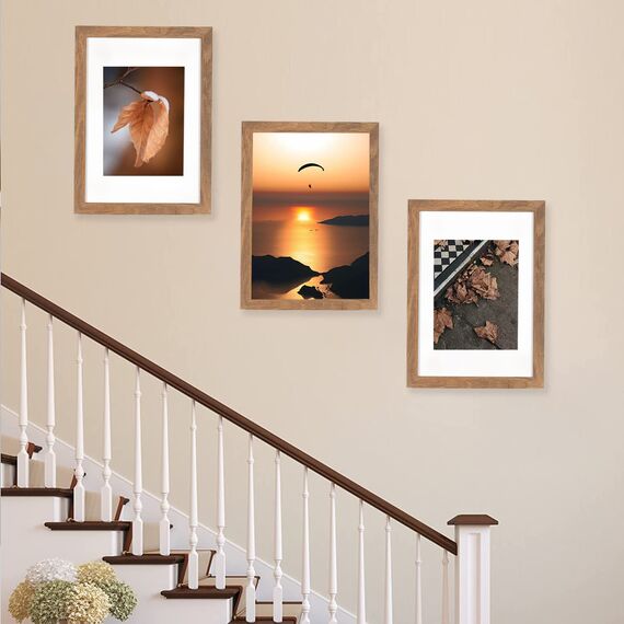 Bilderrahmen A4 | Holzfarbe | Plexiglas | Posterrahmen | Fotorahmen | 3er Set |bilderrahmen 21x30|