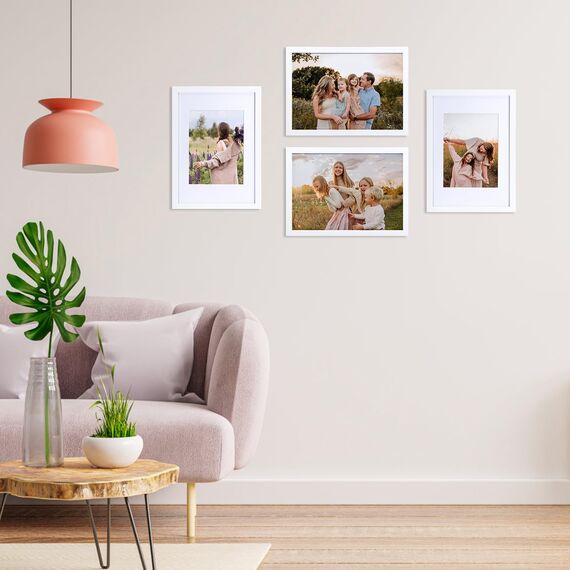 Vasemouh Weißer Bilderrahmen 15er-Set, für 15x20 Bilder mit Passepartout oder für Bilder A4(21 x 29,7 cm) ohne Passepartout, Wand- und Tischaufstellung