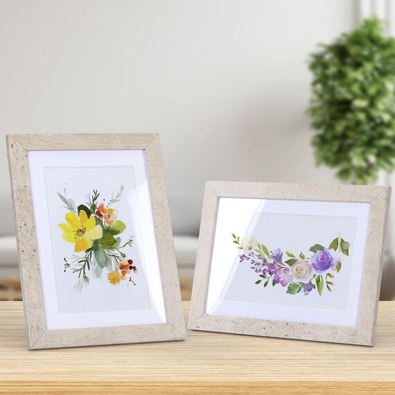 Vasemouh Beige Bilderrahmen 15er-Set, für 10x15 Bilder mit Passepartout oder für Bilder 13x18 ohne Passepartout, Wand- und Tischaufstellung